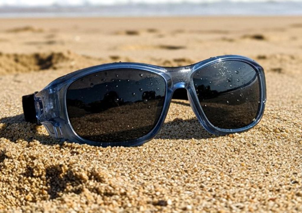 Óculos para kitesurf da Ferrovia Solar & Grau com proteção UV400 e elástico de fixação