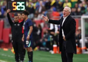 Didier Deschamps durante jogo da seleção francesa