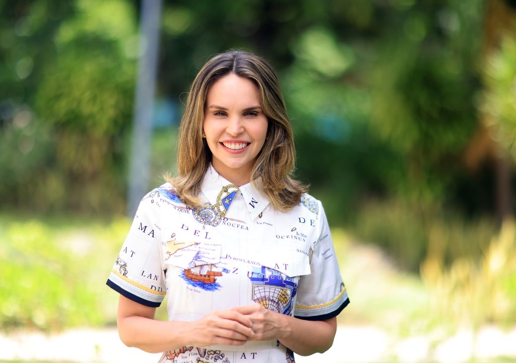 Gabriella Aguiar durante evento político em Fortaleza