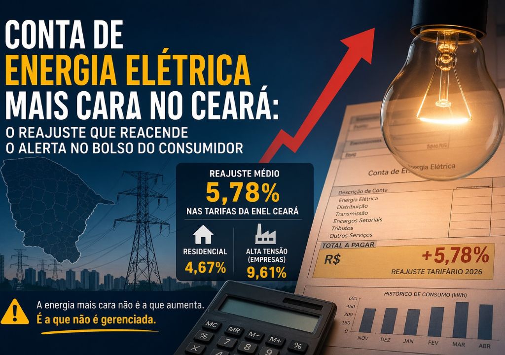 Conta de energia com aumento no Ceará