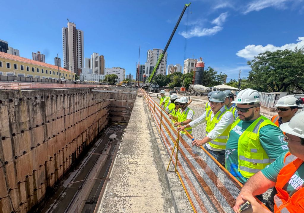 Obras da Linha Leste do Metrô de Fortaleza avançam na Aldeota