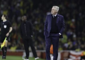 Carlo Ancelotti durante partida da Seleção Brasileira na Copa do Mundo de 2026.
