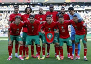 Jogadores da seleção de Marrocos durante partida da Copa do Mundo de 2026 que marcou recorde histórico no torneio.