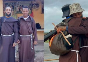 Romeiro caminha em direção ao Santuário de São Francisco das Chagas, em Canindé, após percorrer 510 quilômetros.