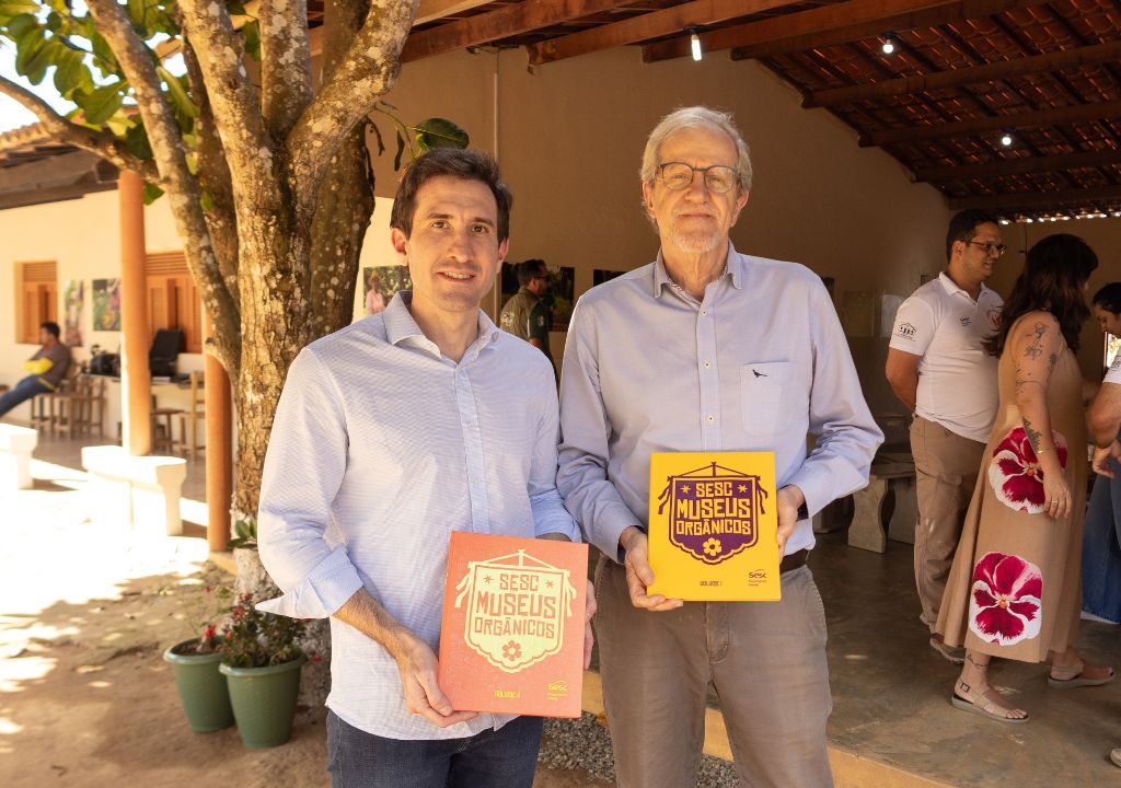 Luiz Fernando Bittencourt e o ministro João Paulo Capobianco no Museu Lavida, em Santana do Cariri